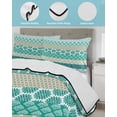 thumbnail image 4 of Turquoise Boho Queen Size Down Alternative Comforter, Lightweight Comforter Quilt Bedding Set with Pillow Shams Modern Abstract Art Floral Geometric All Seasons Bed Comforter Duvet Insert 90"x96", 4 of 7
