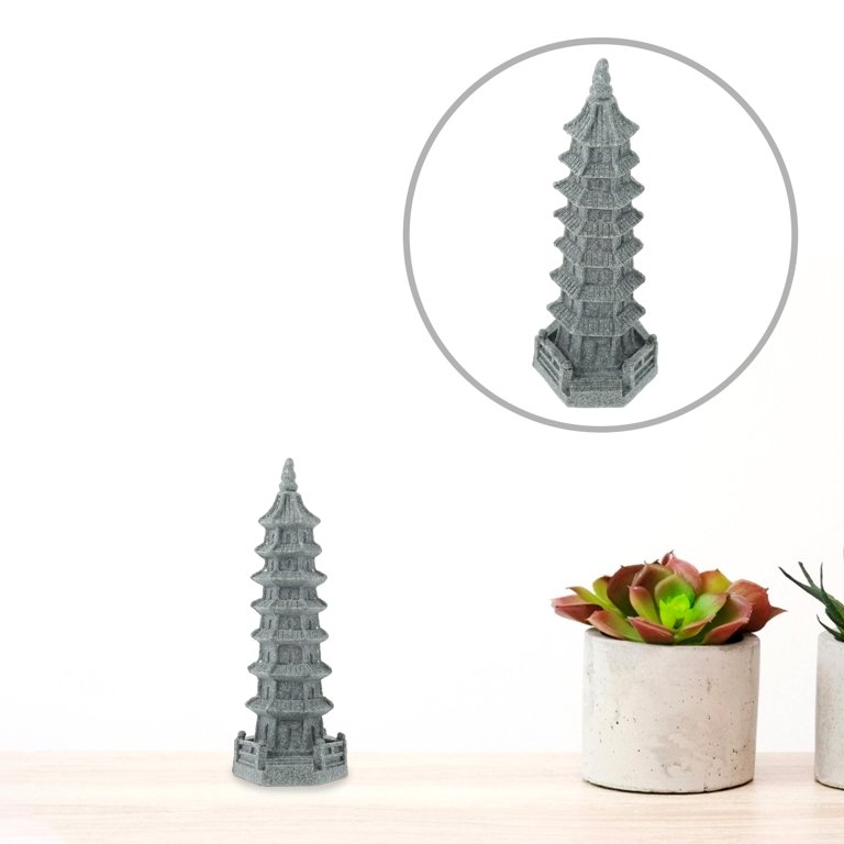 Statua Pagoda Cinese In Miniatura 6x4.5 Cm – Ornamento Bonsai E Micro Paesaggio Zen, Decorazione Da Scrivania Per Casa E Ufficio, Stile Sereno