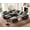Gray, variant on BEDEEP 133.9'' Power Recliner Sofa with Headrest Console, Modular Cloud Sectional Chenille Reclining Couch with Storage Ottoman Chaise, Convertible 6-Seater Sofa Couch for Living Room RV, Gray