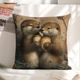 thumbnail image 6 of otters hugging seashells Linen toss pillowcase decoration pillowcase gifting preferred 20x20 inch cushion cover sofa pillowcase sofa bedroom living room car, 6 of 8
