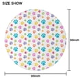thumbnail image 6 of Pets Paws Print Colorful Round Tablecloth 60"x60",Wrinkle Wipeable Table Cloth for Kitchen Dining Room Picnic Patio Party, 6 of 6