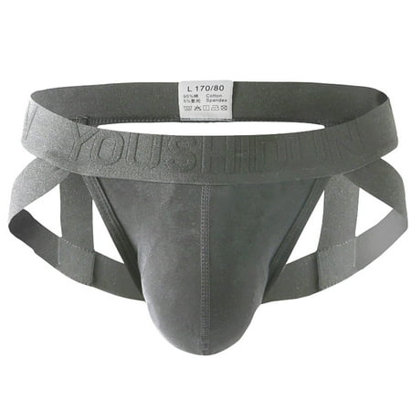 

Gubotare Brief For Men Underwear Men s High-Leg Opening Bikini Underwear Brazilian Back Mens Underwear Gray L