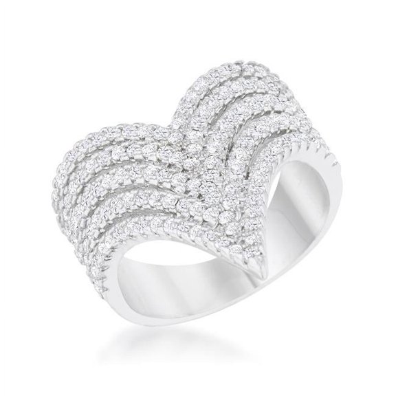 Womens Vera 1.42 CT Cubic Zirconia Rhodium Vintage Inspired Cocktail Ring - Size 9