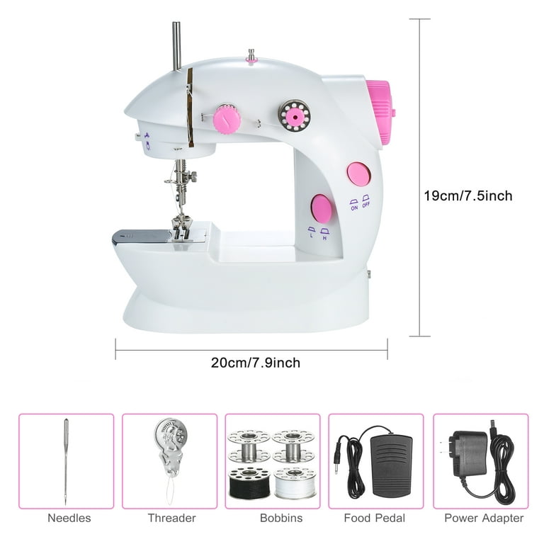 MiniaPortableaSewingaMachine Magicfly Mini Sewing Machine for Beginner,  Dual Speed Portable Sewing Machine Machine with Extension Table, Light, Sewing  Kit