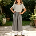 thumbnail image 4 of LvhaoGJOB Little Kids Girls T-Shirt and Pants Outfit Set - Elastic Waist, 4 of 6