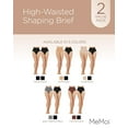 thumbnail image 2 of MeMoi 2 Pair Women's Full Coverage High Waisted Shaping Briefs - Womens - Female, 1X, Buff-Black, 2 of 12