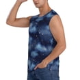 thumbnail image 3 of Lsque Starry Sky Print Men's Cotton Blend Sleeveless Muscle Shirts (S-3XL)- Moisture Wicking, Odor Protection, UPF 30+,Large, 3 of 8
