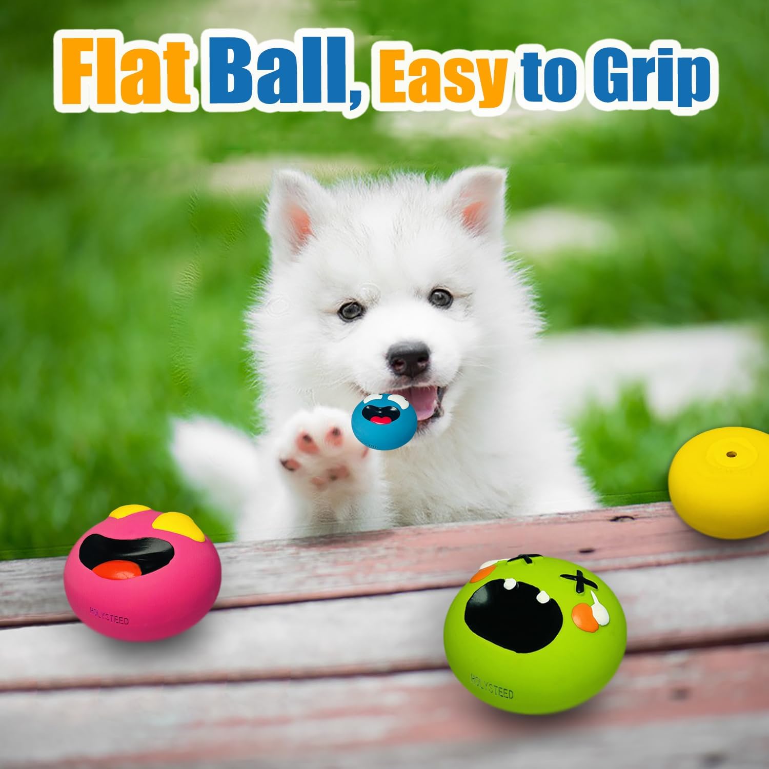 HOLYSTEED Latex Squeaky Dog Toys, 6-Pack photo 4