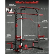 JoanKaren all-in-one Smith Machine with Cable Crossover System,1000 lbs Multifunctional Squat Rack for Home Gym Strength Training