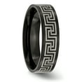 thumbnail image 4 of Titanium Black Greek Key 6mm Band Ring Wedding Designed, 4 of 10