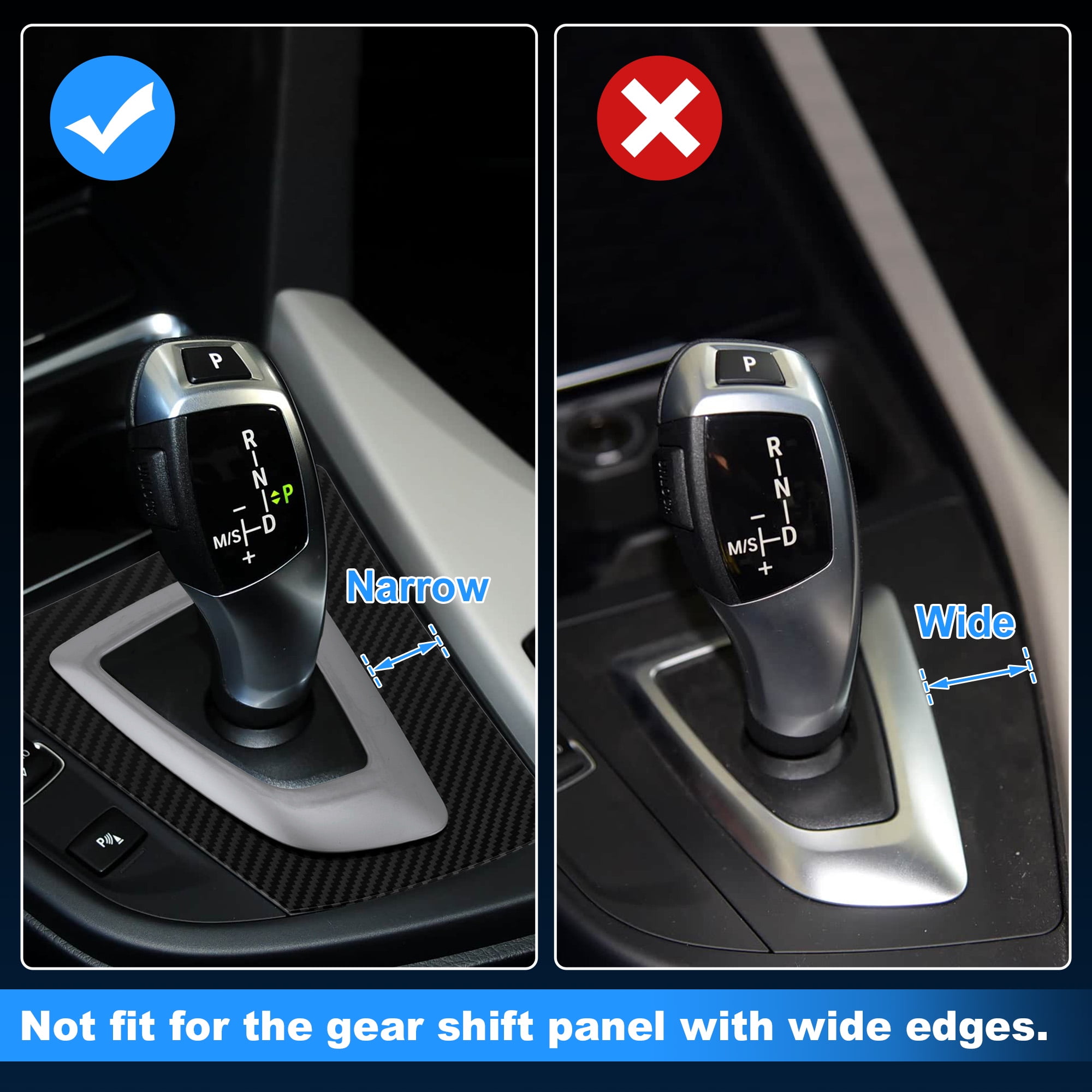 Unique Bargains Gear Shift Panel Shifter Bezel Frame Cover for BMW 3 4 Series F30 F31 F34 F35 F32 F33 F36 No.51169234131 Carbon Fiber Pattern Center Console Control Panel Trim