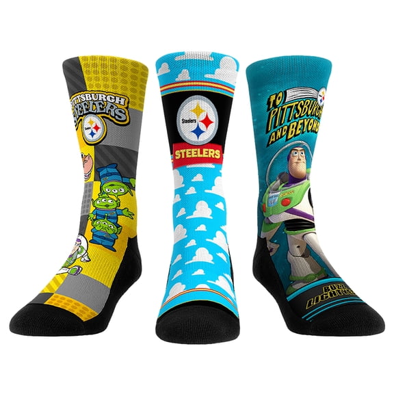 Unisex Rock Em Socks Pittsburgh Steelers Toy Story 3-Pack Crew Socks