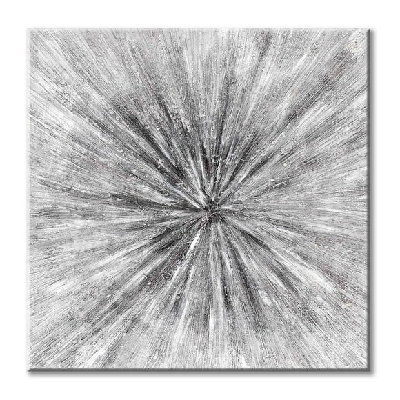 UTOP-art Abstract Painting Canvas Wall Art: Gray Artwork Hand Painted Picture for Office (24'' x 24'' x 1 Panel)