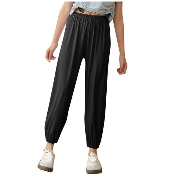 CHEEREAM Kids Boys Girls Long Bloomers Basic Harem Pants Solid Loose Stretchy Joggers Sweatpants Lounge Pajamas Trousers