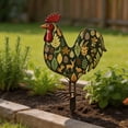 thumbnail image 5 of Sktrjpolfis Double Sided Painted Rooster Yard Stake, 11.8×7.9 Inch Weatherproof Outdoor Lawn Ornament for Flower Bed Backyard Patio Home Garden Decorations, 5 of 5