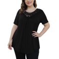 thumbnail image 4 of B91xZ Chemises d'Été pour Femmes Sweat-Shirts à Manches Courtes Col Rond, Noir XXL, 4 of 4