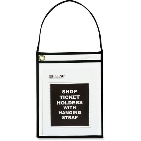 - C-Line Shop Ticket Holder with Strap, Black, Stitched, 75