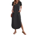 thumbnail image 5 of OutfitShow Women Maxi Dress with Pockets Casual Short Sleeve V-Neck Summer Dress, 5 of 7