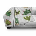 thumbnail image 3 of Cactus Soft Flannel Fleece Throw Blanket, Mexican South Desert Animals Cacti Plants Skeletons Flowers Cartoon Image, Cozy Plush for Indoor and Outdoor Use, 70" x 90", Multicolor, by Ambesonne, 3 of 6