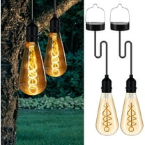 Hanging Solar Lights Glass Edison Bulbs Solar Powered Lantern Outdoor Waterproof LED Garden Decorative Light for Patio Yard Tree 2 Pack