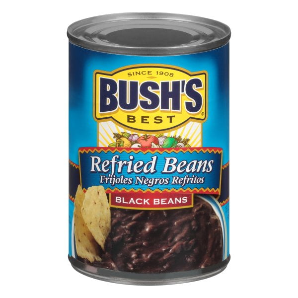 Bush's Cocina Latina Refried Black Beans, Canned Beans, 16 oz