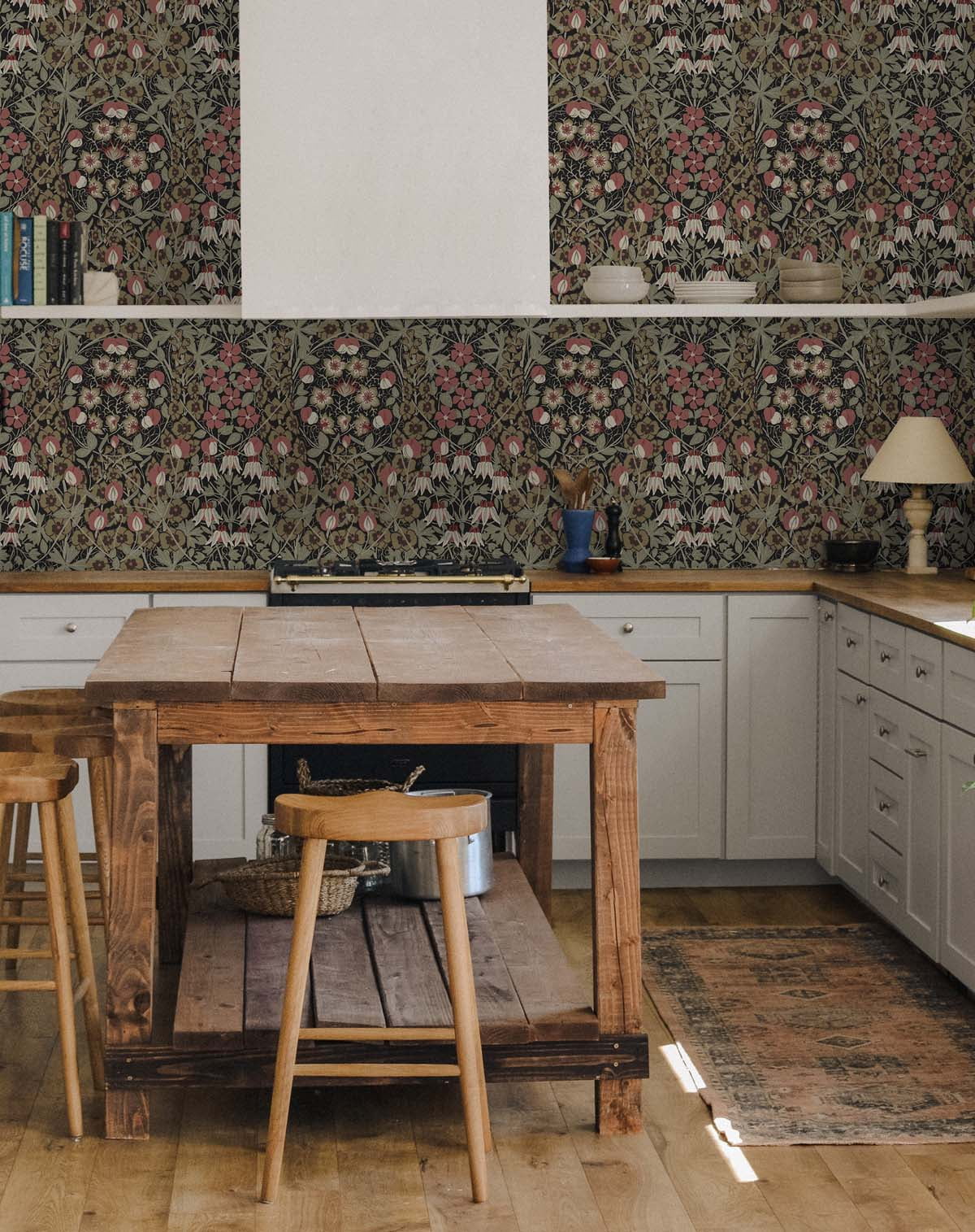 NextWall Ebony & Red Clay Tulip Garden Peel and Stick Wallpaper