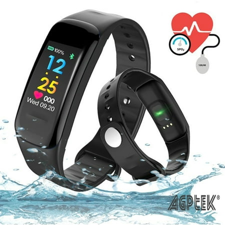 AGPtek Fitness Tracker Waterproof Activity Tracker Blood Pressure Heart Rate Sports Wristband for Android