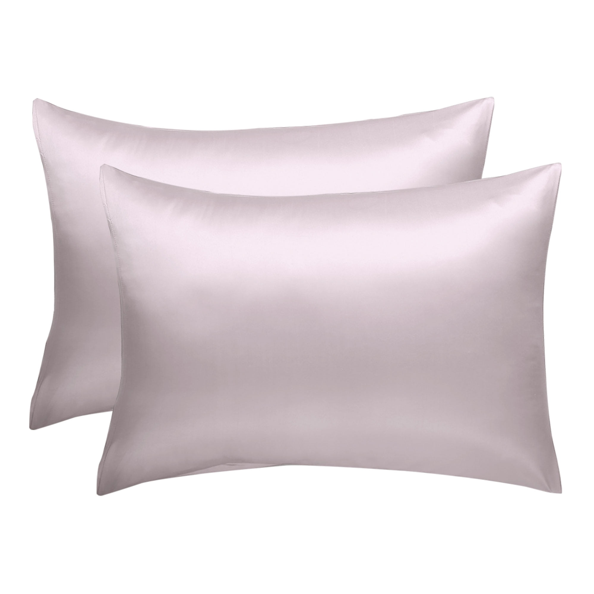 Set Of 2 Luxury Satin Pillowcase Cool Silky Queen Size Pillow Slip Case Cover Silver