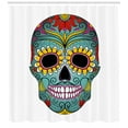thumbnail image 3 of Ambesonne Sugar Skull Shower Curtain, Folk Art Featured, 69"Wx75"L, Multicolor, 3 of 3