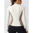thumbnail image 3 of Top-kevin Women'S Sport Color-Block Jacket with Zipper Long Sleeve Tights Running Fitness Jacket Suitable for Cycling Yoga Sports, 3 of 6