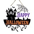 thumbnail image 2 of WHEANG Halloween Decorations Door Sign 12 Inch Rustic Happy Wooden Hanging Sign For Front Door Wreath With Bow Party Indoor Outdoor Decor Home, 2 of 5