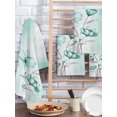 thumbnail image 2 of Turquoise Flowers Kitchen Dish Towels for Drying Dishes Set of 3, Farmhouse Gradient Floral Plants Waffle Weave Microfiber Hand Tea Bathroom Towels Quick Dry & Absorbent Towel 15.7x23.6, 2 of 7