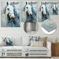 thumbnail image 4 of Designart "White Blue Horse Serenity Revealed Painting II" Animals Metal Wall Decor, 4 of 5