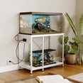 thumbnail image 4 of 40-50 Gallon Fish Tank Stand with Power Outlet & LED Light, Metal Aquarium Stand with 3 Tier Adjustable Storage Shelves, 36"*18.5" , White, 4 of 8