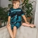 thumbnail image 4 of Balery Vintage Blue Pattern Whale Conjunto de Pijama Infantil de Manga Corta con Estampado – Ropa de Dormir de Algodón Suave-X-Large, 4 of 6