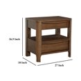 thumbnail image 6 of Rie Nightstand w 2 Drawers and Lower Shelf- Walnut Brown Poplar Wood, 6 of 7