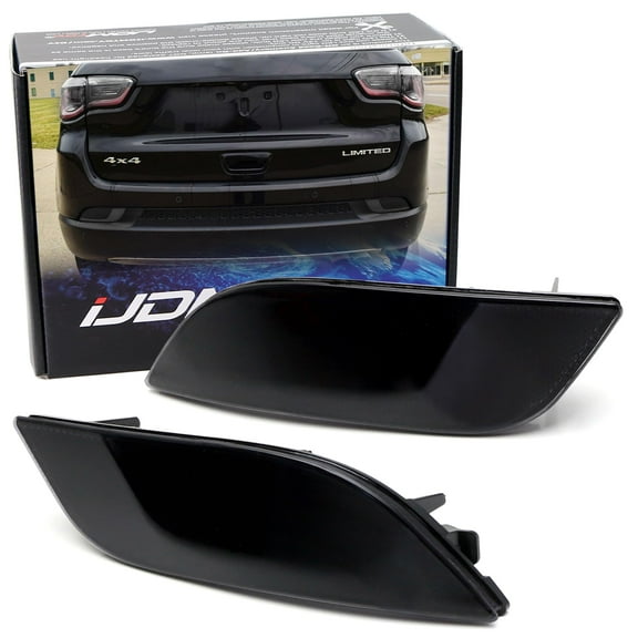 OE-Spec Dark Smoked Lens Rear Bumper Reflector Lenses For Jeep 2017-up Compass, OE-Spec LH RH Assembly