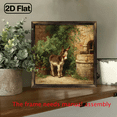 thumbnail image 5 of 8x8 Inch Rustic Farmhouse Donkey Stone Wall Art Picture - Framed Wood, Frame, Brown Donkey in Greenery, Country Cottage Decor for Bedroom - Spanish-Inspired Landscape (No Tools, 2D Flat, 5 of 9