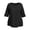 Black, variant on Loose T-Shirts for Women Plus Size Crew Neck 3/4 Sleeve Pullover Three Layer Soft Lightweight Casual Tops Pink 5XL