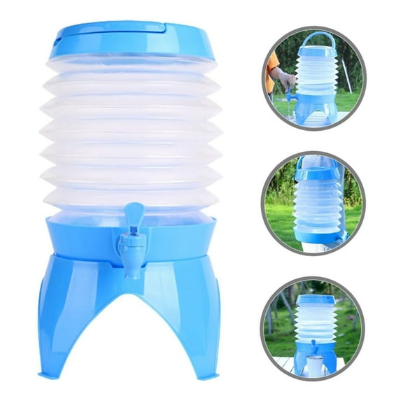 ZMKIAG Foldable Drink Dispenser, Lemonade Juice Beverage Dispenser with Spigot, Collapsible Kettle Camping Water Container Bucket Plastic Travel Car, for Outdoor Party BBQ