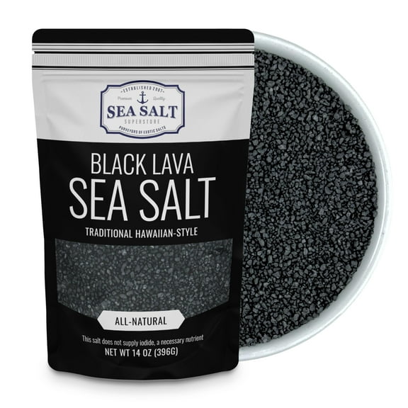 Sea Salt Superstore Black Lava Hawaiian-Style Black Lava Sea Salt, 14 oz Bag