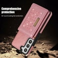 thumbnail image 5 of Tarise Galaxy S21 FE Wallet Case Cover for Women Men, Glitter PU Leather Crossbody/Shoulder Strap RFID Blocking Kickstand Magnetic Clasp Phone Case for Samsung Galaxy S21 FE 5G 6.4 inch 2022, Pink, 5 of 10
