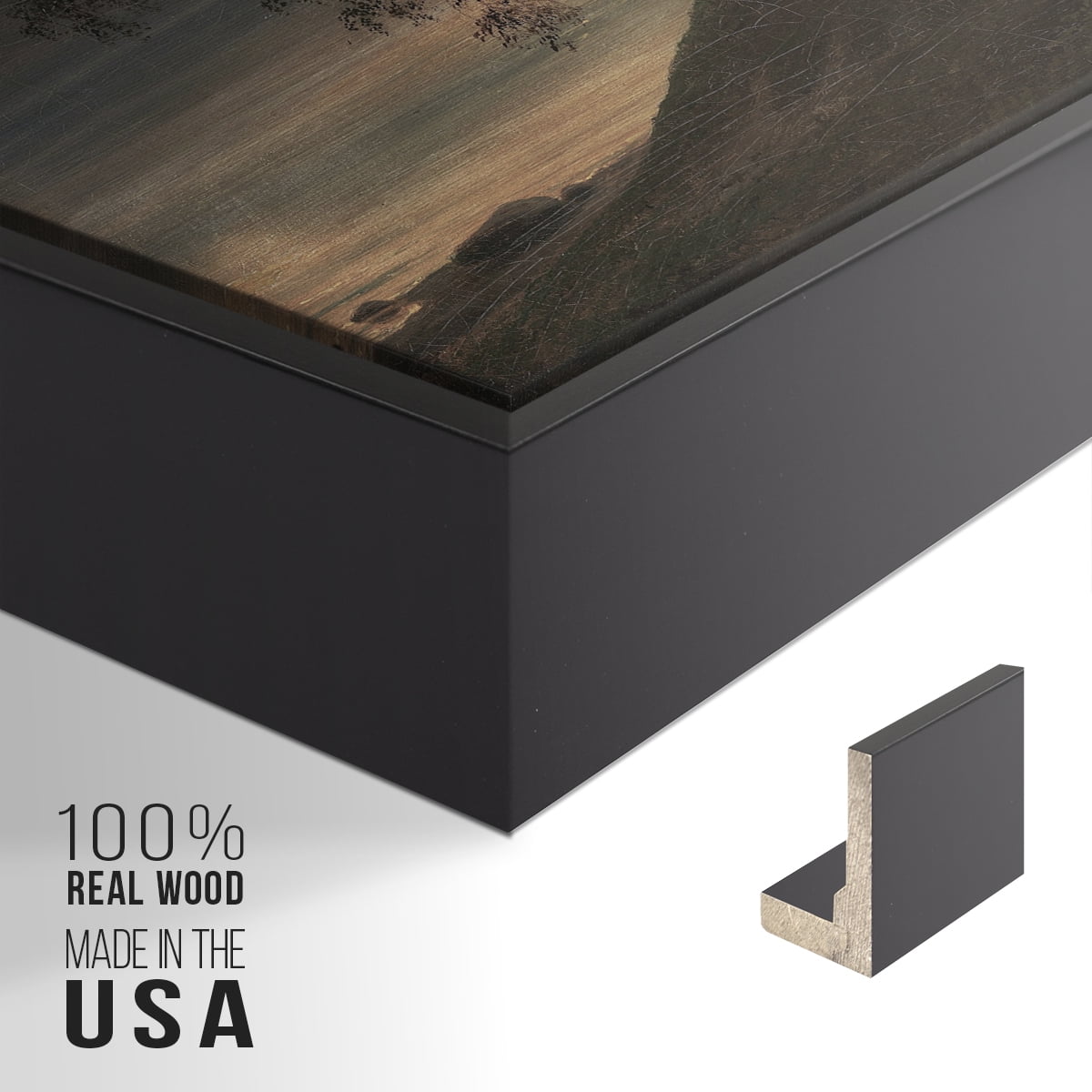 Vintage Landscape-CCCXII By Wexford Home Framed in Black Wood Gallery Wrapped Canvas 17 in. x 25 in.
