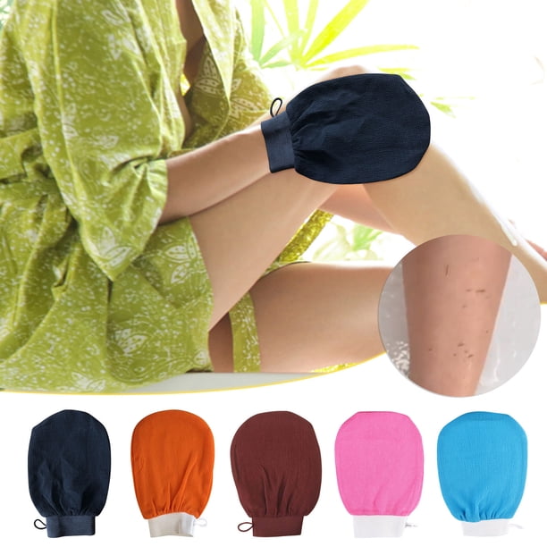Xihbxyly Guante Exfoliante, Toalla de Baño de Arena Gruesa, Guante Exfoliante para Ducha, Exfoliación Profunda, Suaviza y Aclara La Piel, Reduce Las Estrías y Promueve Un Brillo Saludable (Paquete de