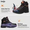thumbnail image 4 of SMILIN Mens Steel Toe Work Boots, Water Resistant Puncture Proof Oil and Slip Resistant Safety Industrial Boots, Black, Size 10, 4 of 7