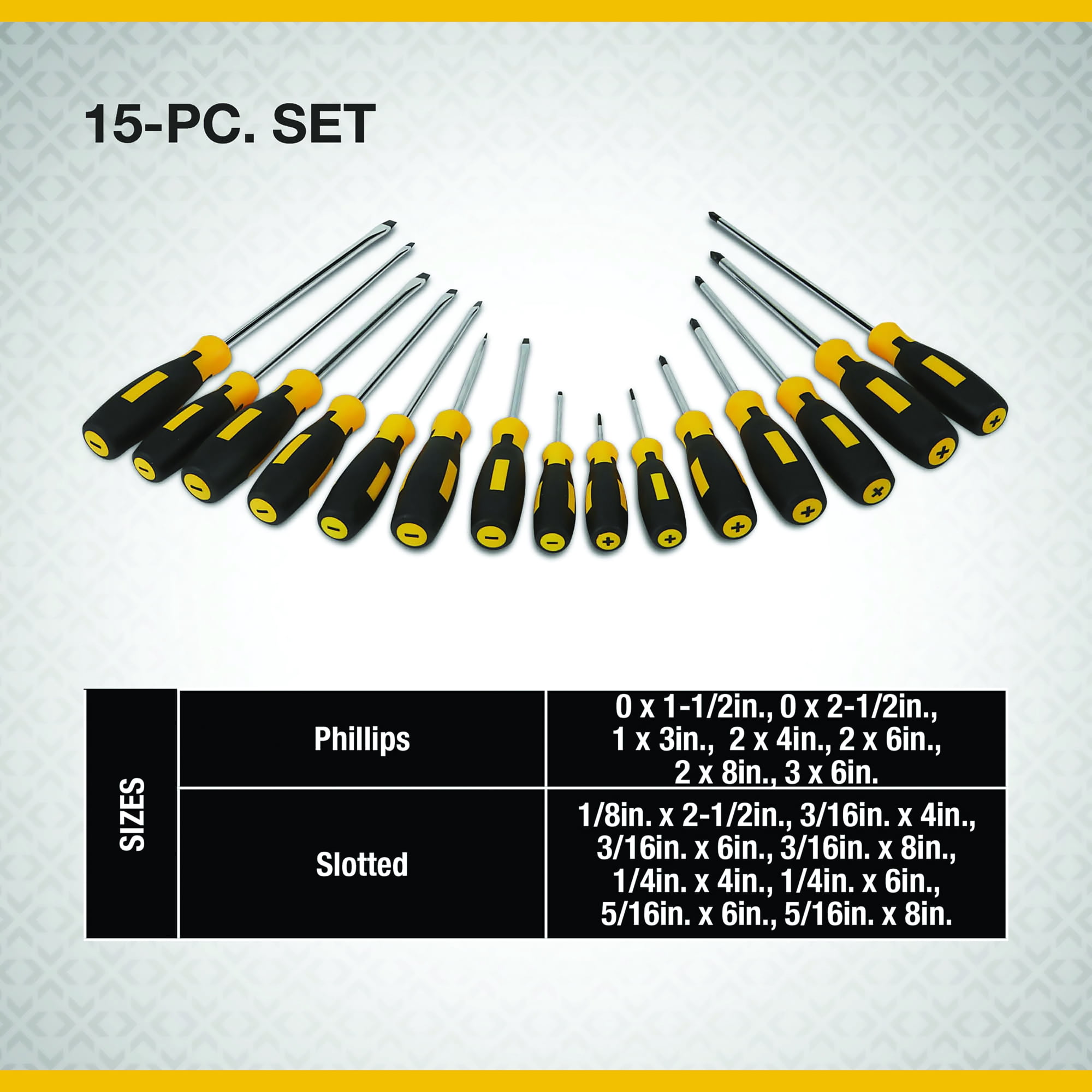 Klutch 15-Pc. Combination Screwdriver Set