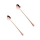 thumbnail image 4 of 2 cucharas de postre de acero inoxidable con forma de corazón, cucharas de café, vajilla para helado, cóctel y sopa (oro rosa grande y oro rosa mediano)., 4 of 6