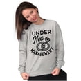thumbnail image 3 of Under New Management Newlywed Bride Unisex Plus Fleece Graphic Sweatshirt Brisco Brands 2X, 3 of 5