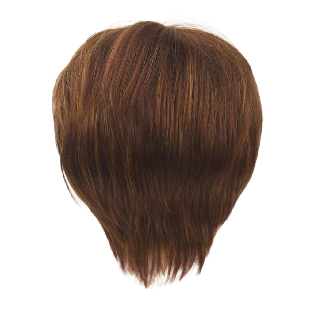 Bestselling Lace Front Wig Human Hair Adult Men Guy Wig Short Boy Wig Brown Short for Carnivals Party Hair Wigs Synthetic Akmoler Walmart