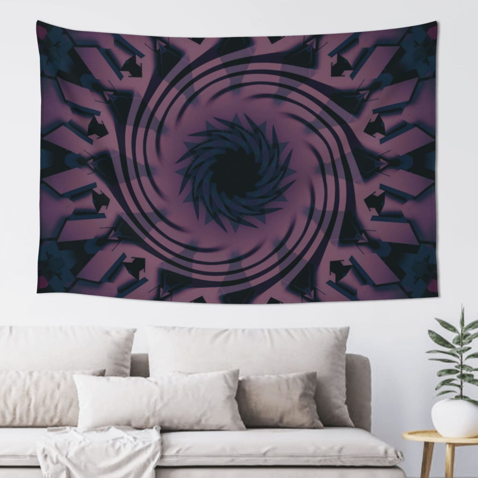 Purple Mandala Tapestry, Psychedelic Blur Wall Decor Home Decor Bedroom